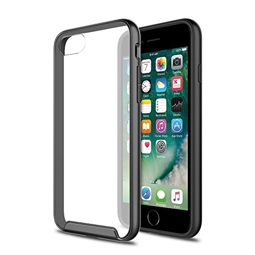 iPhone 7 Case, XDesign [Inception Series] Premium Stylish TPU Bumper + Scratch Resistant Clear Transparent Protective Hard Back Panel for Apple iPhone 7 (2016) - [Matte Black/Clear]