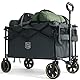 TIMBER RIDGE Bollerwagen Faltbar 200L mit Getränkehalter Verstellbarem Griff, Gartenwagen für Alle Gelände, Draussen Camping Einkaufen, 100kg Belastbarkeit