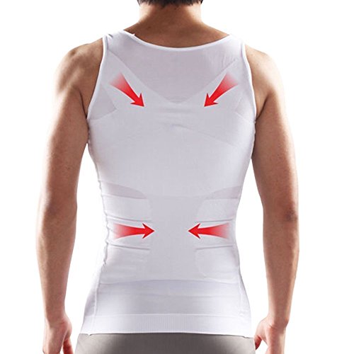 Fs Mens Tights Compression Body Shaper Sports Muscle Tank Top Abs Abdomen Slim White,Xxxl #TOP2