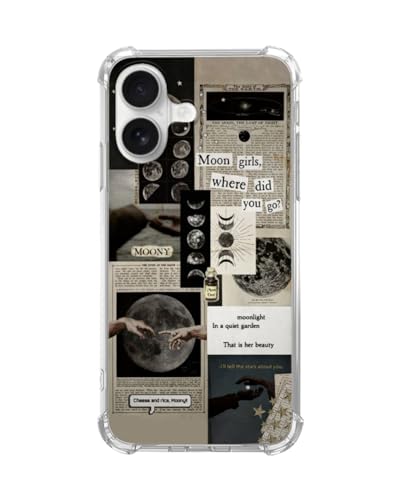 WidofvSpky Vintage Moon Collage Phone Case for iPhone 17, Aesthetic