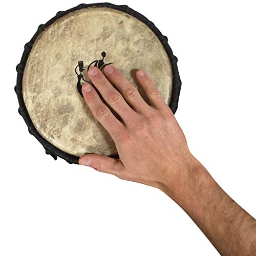 Classic Heartwood Djembe Drum - 9"X 18", Hand-Carved, Solid-Wood, Goat-Skin, From Ghana #TOP6