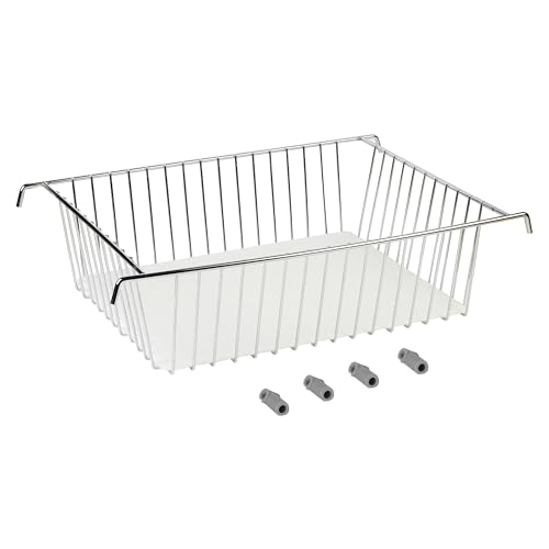 Image of Hettich Stainless Steel Fruit & Vegetable Drainer Basket | Chrome Plated with Plexiglass Bottom & Plastic Legs | 7 Kg Capacity | 5 Years Warranty | 929130300 | Size 340x500x130 mm