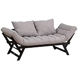 ✅Hoher Komfort: Für den erstklassigen Sitz- und Liegekomfort sorgt die dicke Polsterung. Das Sofa ist mit einem eleganten Leinenstoff bezogen.