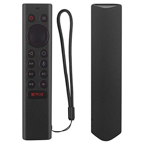 CHUNGHOP Protective Silicone Remote Cover for NVIDIA Shield TV Pro/4K HDR Remote Controller Washable Anti-Lost Remote Case with Remote-Black Cover