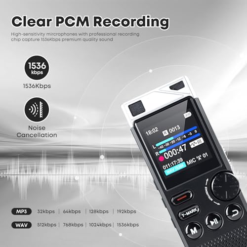 image for Professional 264GB WUCOTC Digital Voice Recorder - Voice Activated Rec