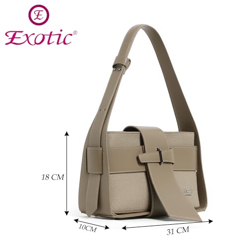 Image of EXOTIC Premium Weave & Leather Textured Buckle Sling Bag I Shoulder Bag Handbag for Work | Ladies purse | Stylish Shoulder Bag | Gift For Ladies