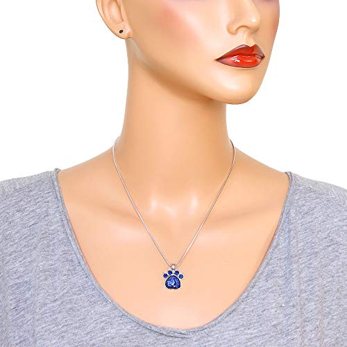 Falari Crystal Paw Birthstone Pendant Necklace 17 Inch Snake Chain Gift Box Included3