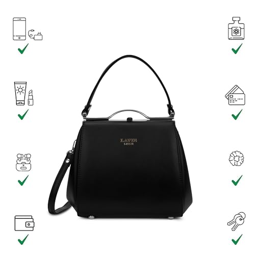 Image of Lavie Luxe Women's Fluff25 Frame Satchel Handbag | Satchel Bag for Work | Ladies Purse | Stylish Shoulder Bag | Gift For Women