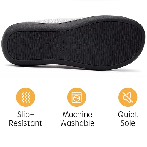 RockDove Women's Birdseye Knit Memory Foam Slipper, Size 5/6 UK Women, Gray and Pink - 5