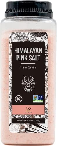 Soeos Himalayan Pink Salt Fine Grain, 38.8oz (1.09kg), Non-GMO Himalayan Salt, Natural Pink Salt, Kosher Pink Sea Salt, Nutrient and Mineral Dense for Health, 2.43 Pound (Pack of 1)