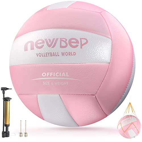 Newbep Volleyball Official Size 5, Soft Beach Volleyball For Outdoor/Indoor Play/Beach Game/Gym Training For Youth Teens Girl And Kids Practice Volleyballs With Pump Needles #TOP20