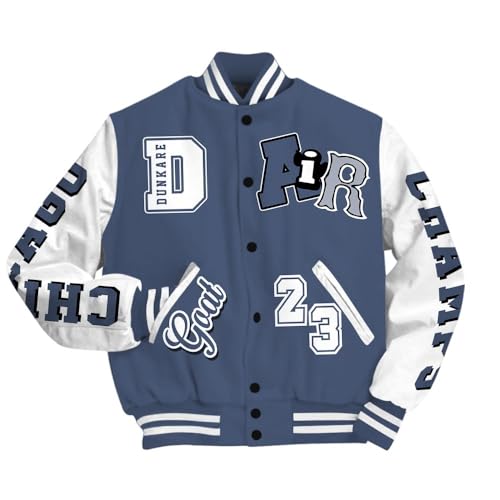 Dunkare Low Diffused Blue 11s Shirt Varsity Jacket, AIR Number 23