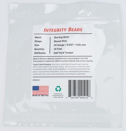 Sterling Silver 20 Gauge Half-Hard Temper Round Wire - 10 Feet