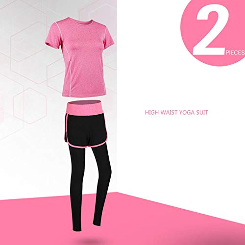 SNV Women Sports Clothing Yoga Wear Set Gym Fitness Suit for Outdoor Running Clothes Training Workout Quick Dry Jumpsuit,2 Piece RedL,XXL