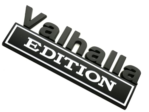 Image of 1pc 7 inch Vikings Valhalla Edition Auto Emblems Truck Badge 3D Car Bumper Sticker Valhalla Edition Badges Decals Replacement Universal SUV Side Rear Trunk Door Viking Seasons (1, White)