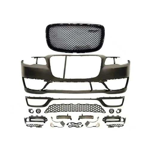 Castblock Front Bumper Kit Compatible with 2015-2023 Chrysler New 300/C SRT, Front Bumper Assembly with Fog Lights without Sensor holes, ACC Holes
