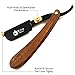 Professional Classic Straight Edge Barber Razor For Close Shaving - Salon Quality Men's Beard Cut Throat Shavette Manual Razor (Wooden Handle) With 5 Shaving Blades By Krisp Shave
