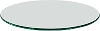 Vista 84 de Fab Glass - Mesa redonda de cristal de 48 in, grosor de 3/4 in, cristal pulido plano templado, Vidrio, Transparente