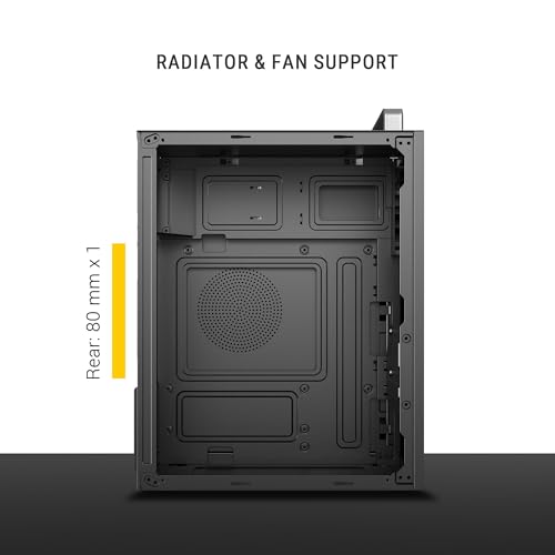 Image of Ant Esports Si12 Mid-Tower Computer Case /Gaming Cabinet - Black | Support M-ATX, Mini-ITX | Pre-Installed 1 Black Fan