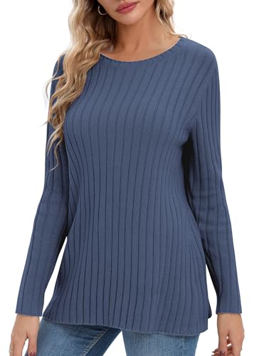 Image of Urban CoCo Women's Lightweight Crewneck Pullover Sweaters Long Sleeve Fall Knitted Sweater Tops