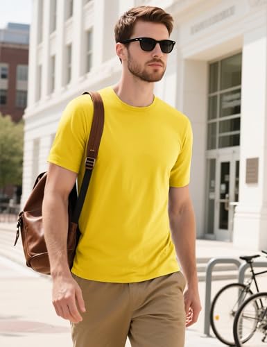 MAGCOMSEN Men's T-Shirts Short Sleeve Cotton Crew Neck Soft Breathable T Shirts Casual Plain Classic Summer Tees3