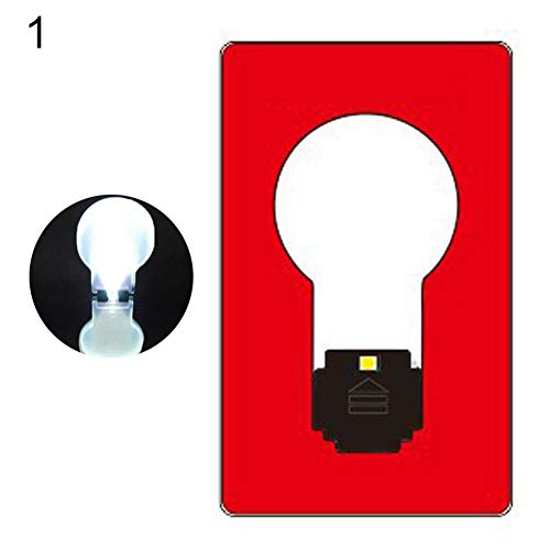 Preisvergleich Produktbild Muzhili3 LED-Nachtlicht, tragbar, ultradünn, Mini-LED-Brieftasche, Kreditkartengröße, Nachtlicht, rotes weißes Licht