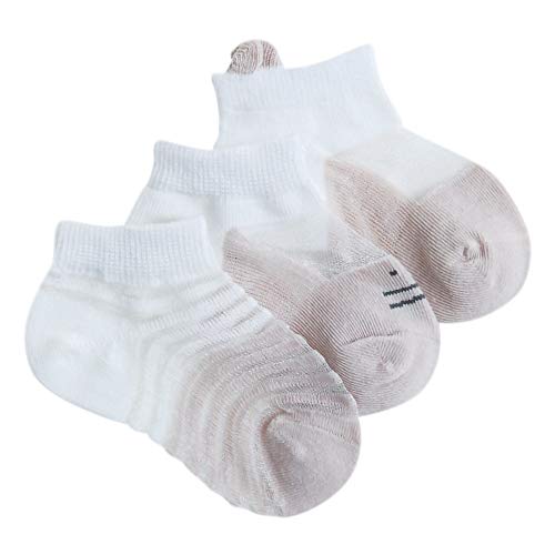 3 Paires de Chaussettes D'été pour Bébés Enfants en Maille Ultra Fine Respirante Garçons Filles en Coton 9-18 Mois Kaki, M Cover