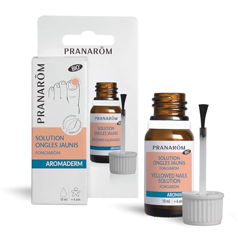 Pranarôm | Aromaderm | Loción para uñas amarillas orgánicas (Eco) | uñas frágilizadas y dañadas | aceites esenciales biológicos | 10 ml