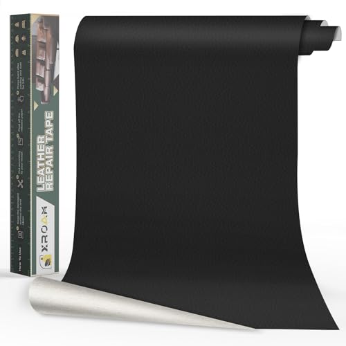 Xroam Cuero Adhesivo Para Tapizar Negro, 40x100 cm, Parches de Reparación, Polipiel Adhesiva para Sofá, Asiento de Coche, Chaquetas