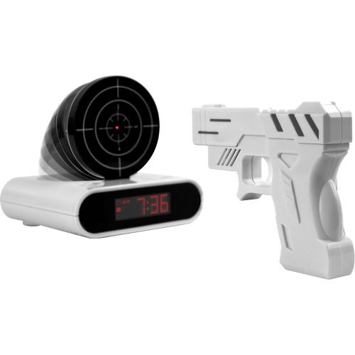 Althemax® Panel Target Shooting Reloj juguete pistola de alarma de disparo Pantalla LCD Juegos Juguetes Regalos blancos Cover