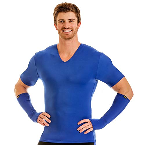Insta Slim Pro Men's Active Wear Compression V-Neck T-Shirt (3X-Large, Royal)