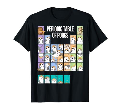 Star Wars Periodic Table Of Porgs Cute Group Shot T-Shirt