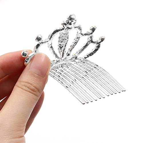 Nodg NODG-N24 3 Pieces Silver Tiaras Crown With Hair Comb Mini Tiaras Crown thumb #2