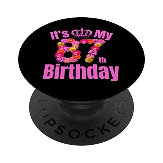 87 Año viejo cumpleaños mujeres flor su 87 cumpleaños PopSockets PopGrip Intercambiable
