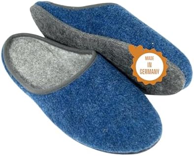 Vilten pantoffels met suède zool bruin