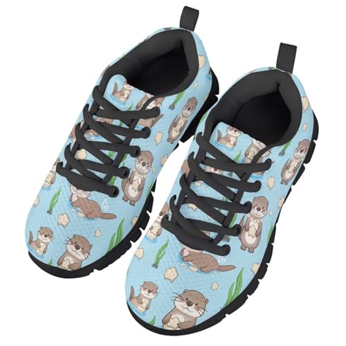 Girls Athletic Shoes with Laces Kids Running Sneakers for School