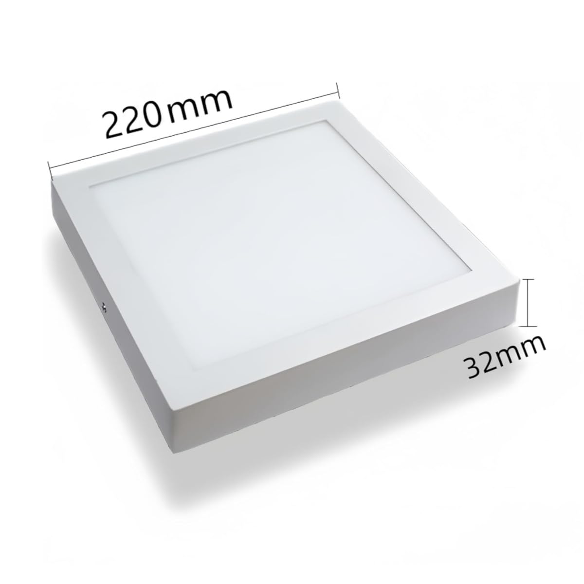 ONSSI Plafón de Techo LED 20W 2000lm,Cuadrado 220x220 mm, Blanco Cálido 3000k,Superficie Panel LED Lámpara de Techo (Pack 5)