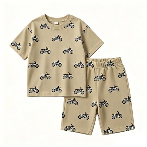 Conjunto de verano para niños transpirable con camiseta gráfica resistente al juego