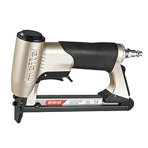 meite Upholstery Stapler with Safety Trigger, for 20 Gauge 1/2-Inch Crown Staples, Heavy-Duty Pneumatic Staple Gun for Woodworking, Professional and DIY Projects (Model MT5016S)