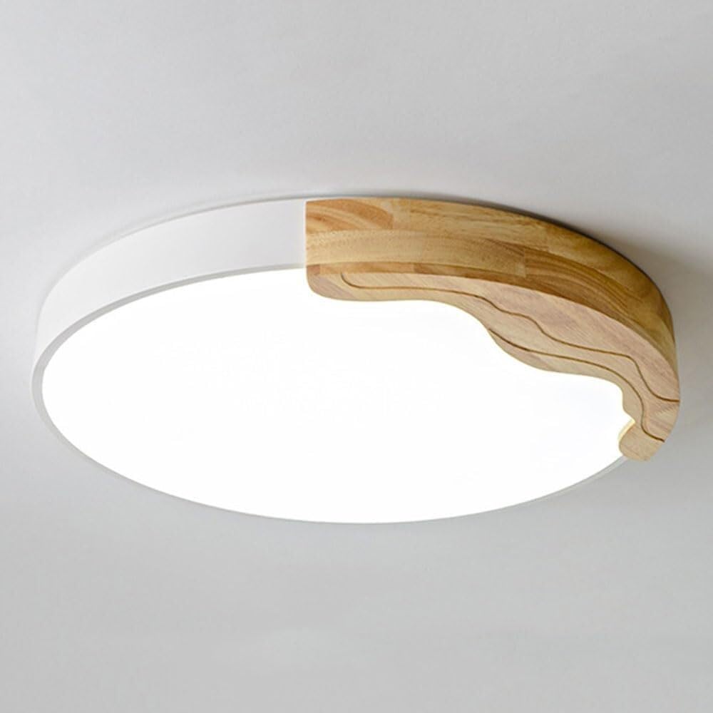 Plafonnier LED ultra-mince blanc de 40cm avec éclairage tricolore réglable