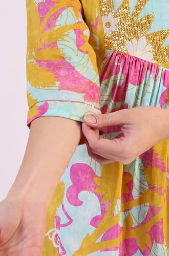 Image of W for Woman Orange Abstract Printed Tiered Spaghetti Kurta and Leggings Set with Dupatta