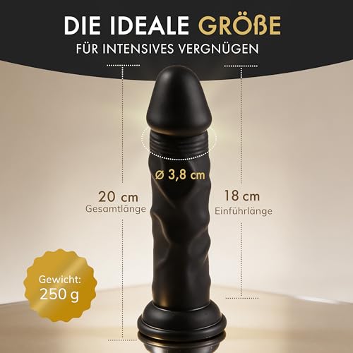 Liebesfreunde® Real Touch Analdildo für Männer - 20cm Soft Dildo mit Saugnapf, medizinisches Silikon, realistisch, weich & sicher, Penis Dildoschwanz Sex Toy, schwarz