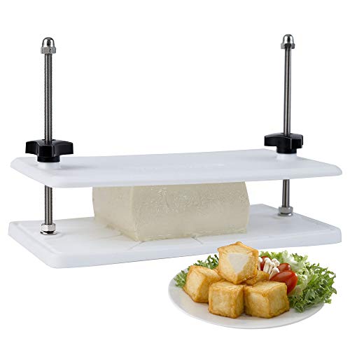 Bambee Plastic Tofu Presser | Water Strainer BPA Free Tofu Press | Cheese Paneer Pressing Plates | Dishwasher Safe Tofu Pressing Tool To Make Extra Firm Tofu Best for Vegan Diet Meal (White)