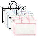 8 Pcs A3 Project Bags for Quilting Craft Storage Bag with Handles Sewing Project Bag for Art Bag Tote Bag File Carrying Storage for Artwork Charts and Teaching Material Multipurpose