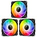 novonest UA01CF4-3 - Ventilador de ordenador (120 mm, 4 pines, ultra silencioso), diseño de arco iris, ventilador de refrigeración de PC, ventilador de alto rendimiento, 3 paquetes, UA01CF4 - 3