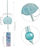 6 Chimes de vent japonais Pcs, Chimes à vent en verre coloré avec l'étiquette fait main de vent de cloche pendentif pour jardin extérieur Patio décoration maison (couleur)