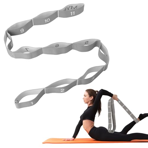 AiQInu Yoga Stretch Gurt, Resistance Bands Mit 11 Schleifen, Hochelastischer Fitnessbänder, Hochelastischer Elastische Widerstandsbänder für Pilates Fitness Stretching Training