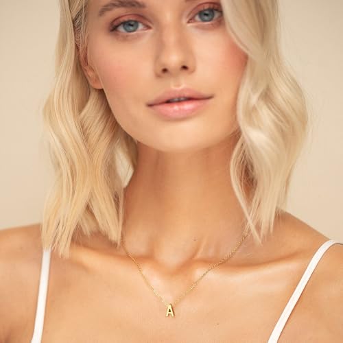 Initial Necklace for Women - 18K Gold Plated Initial Necklace Dainty Initial Letter Monogram Name Necklace for Women4