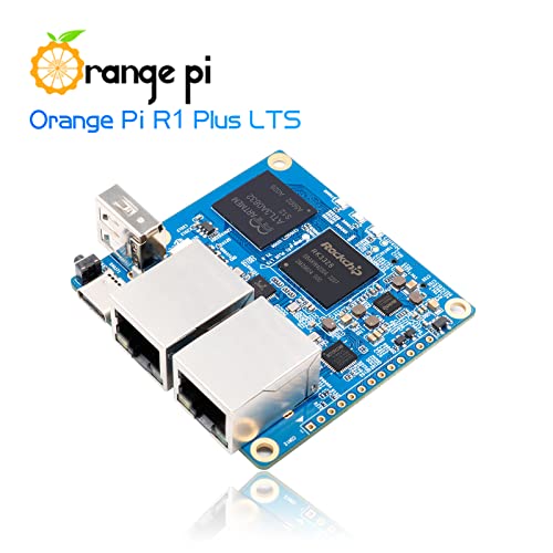 Orange Pi R1 Plus Lts 1Gb Ram Rockchip Rk3328 Quad Core 64 Bit Open Source Single Board Computer, Mini Pc Microcontroller Run Android, Ubuntu, Debian, Openwrt Os (Pi R1 Plus Lts+Metal Shell) #TOP2