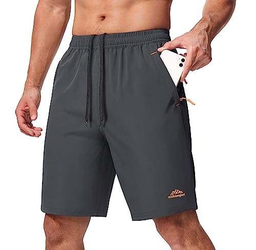 MAGCOMSEN Mens Quick Dry Hiking Shorts Summer Shorts Running Shorts Breathable Shorts Climbing Shorts Camping Shorts Dark Grey 33